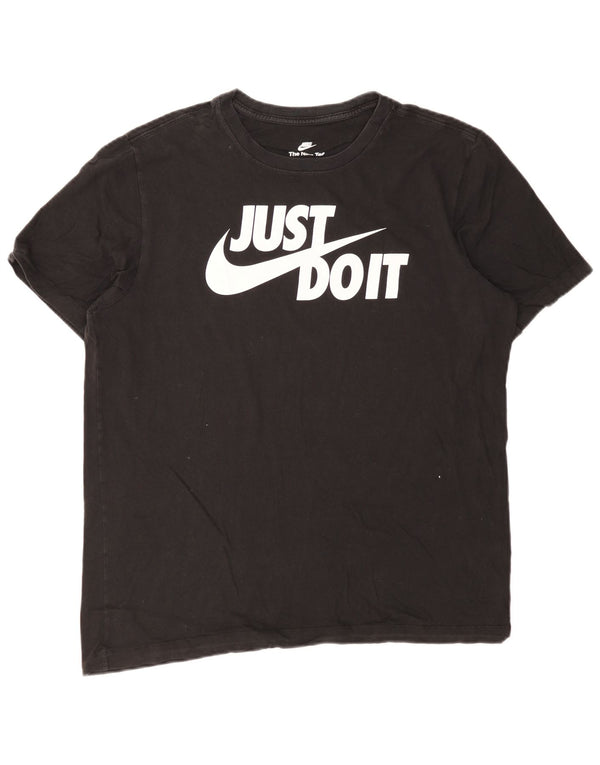 Nike T-shirt graphique pour homme en coton noir Taille L