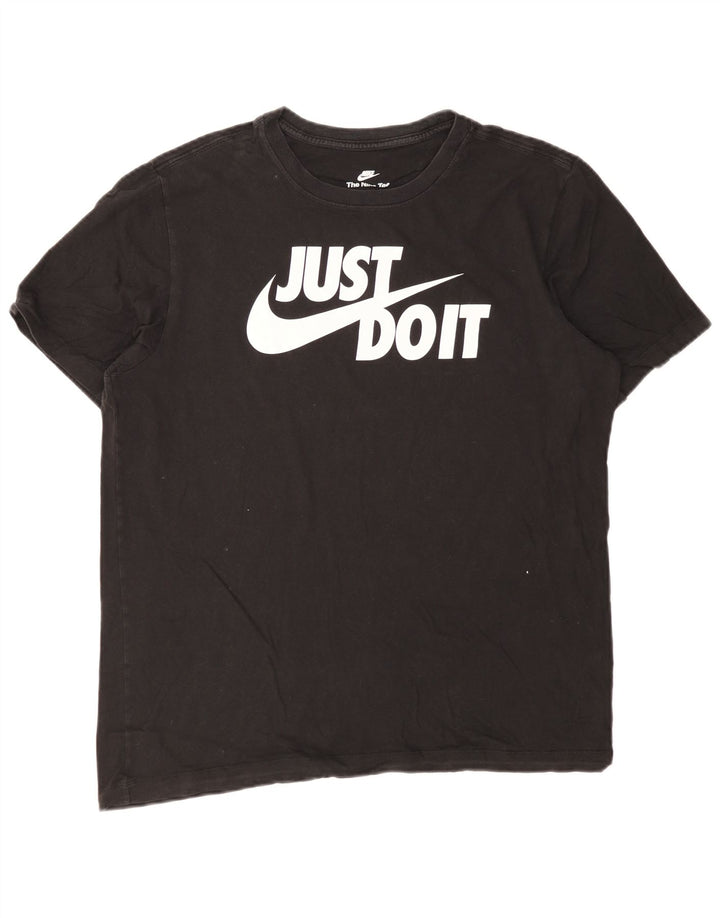 Nike T-shirt graphique pour homme en coton noir Taille L