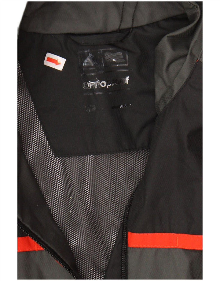ADIDAS Mens Clima Proof Rain Jacket UK 40 Large Grey Colourblock Polyester