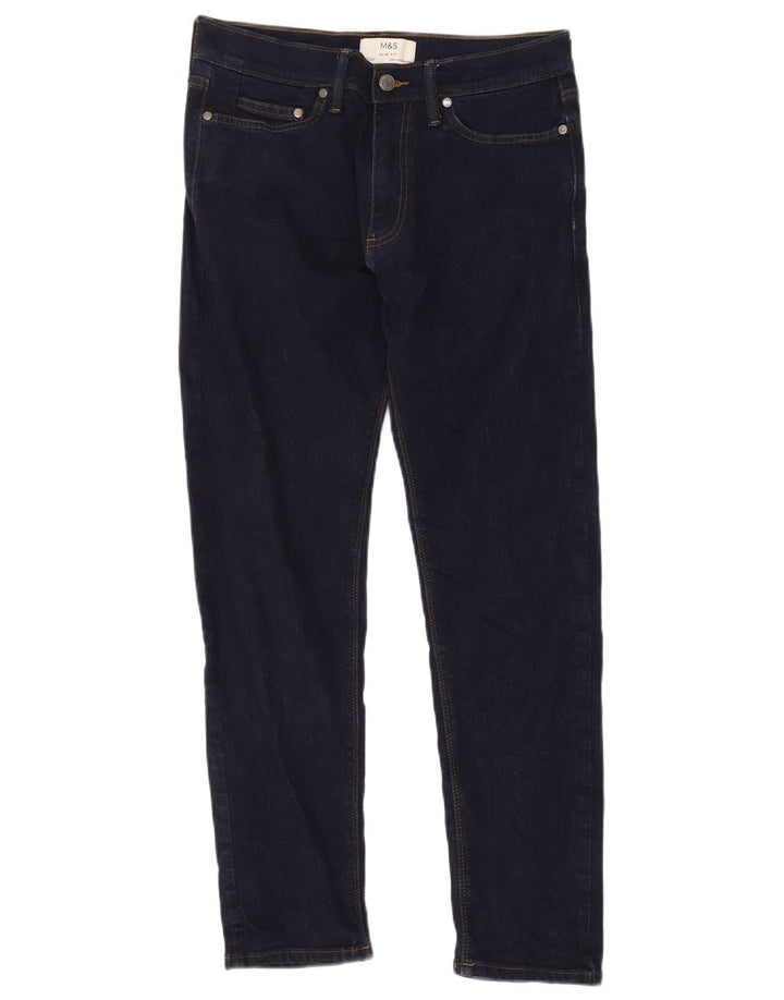 Marks & Spencer Jean Slim Homme W30 L31 Bleu Marine Coton