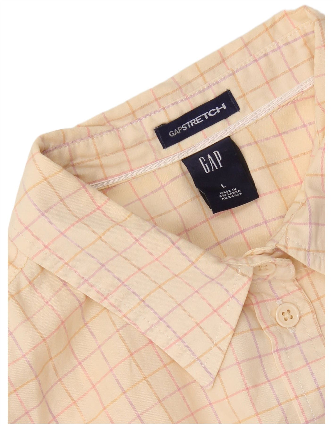 Gap Chemise à manches 3/4 pour femme UK 16 Grand carreaux beiges