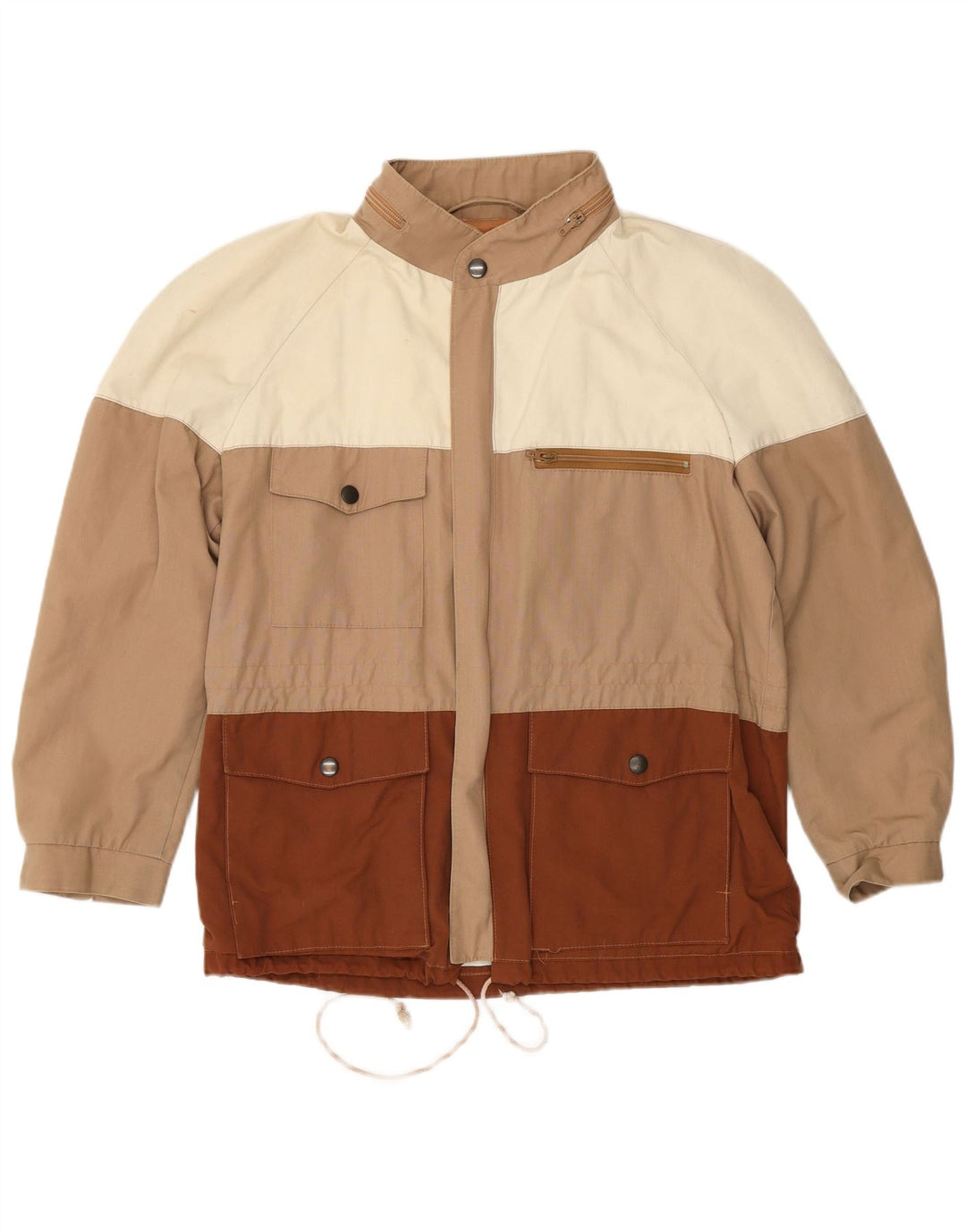 veste coupe-vent à capuche vintage pour homme IT 46 Petit colorblock beige