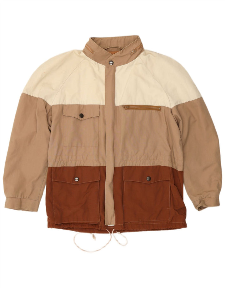 veste coupe-vent à capuche vintage pour homme IT 46 Petit colorblock beige