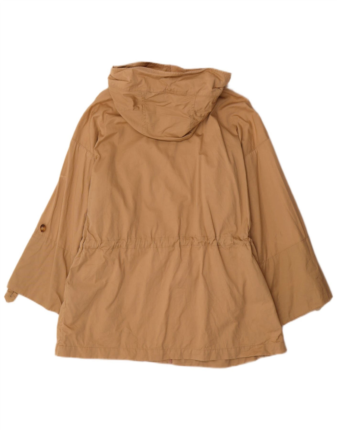 MASSIMO DUTTI Veste Parka à Capuche Femme UK 14 Coton Beige Moyen
