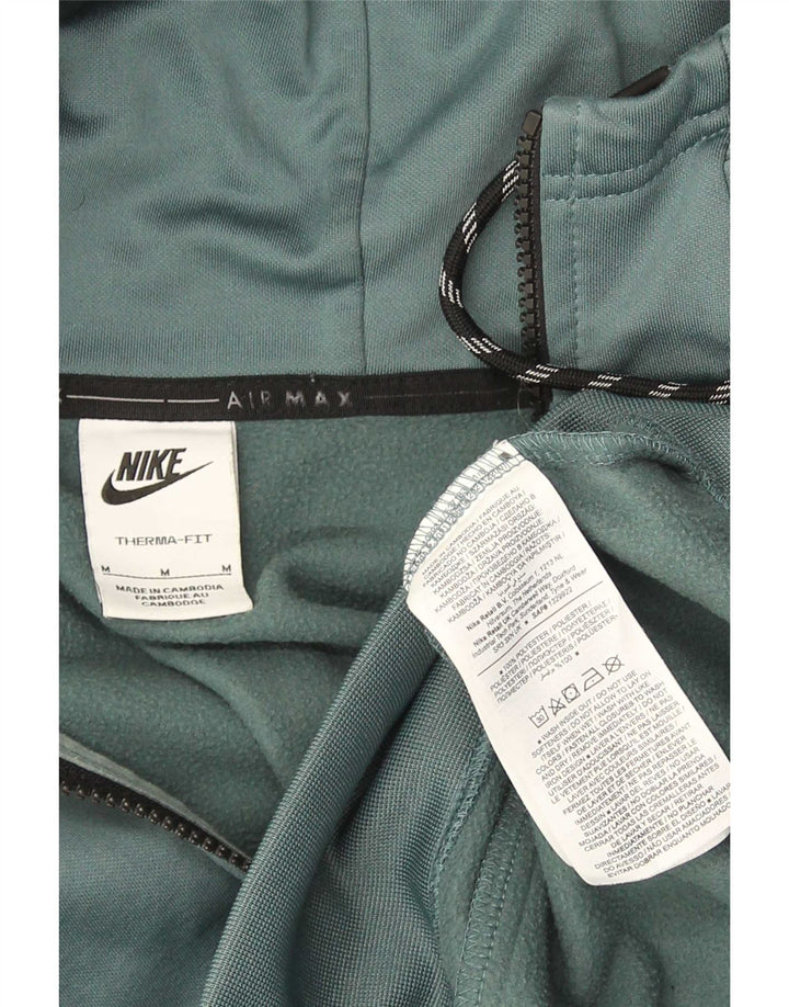 Nike Pull à capuche zippé Therma-Fit Graphic pour homme en polyester vert moyen