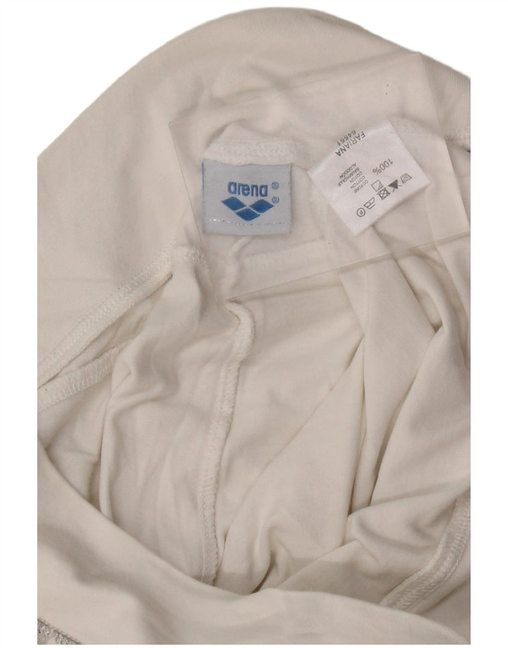 Arena Pantalon de survêtement graphique pour femme UK 10 Small Blanc Coton