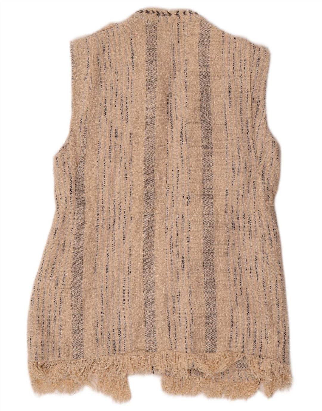 Zara Femme Gilet Ouvert UK 12 Beige Moyen