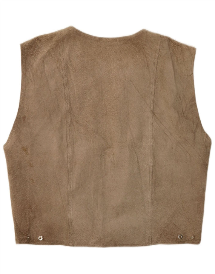 gilet en daim vintage pour homme beige moyen