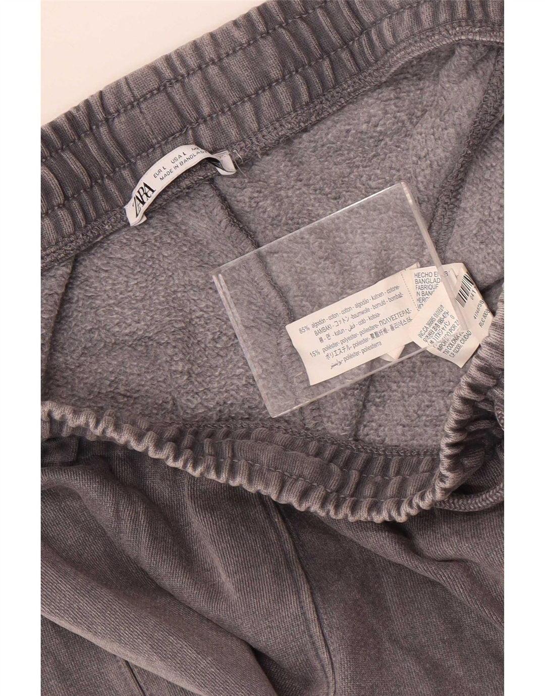 Zara Femme Pantalon De Survêtement À Jambes Larges Grand Coton Gris