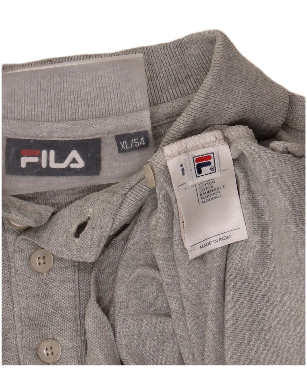 FILA Polo Homme IT 54 XL Gris Coton