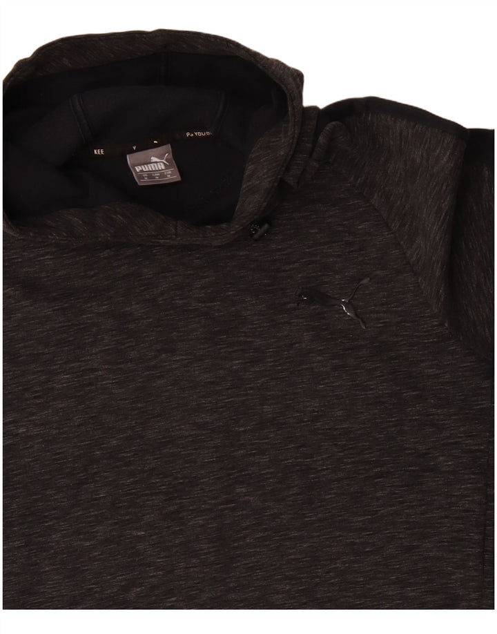 Puma Pull à Capuche Homme Gris Moyen Moucheté Coton
