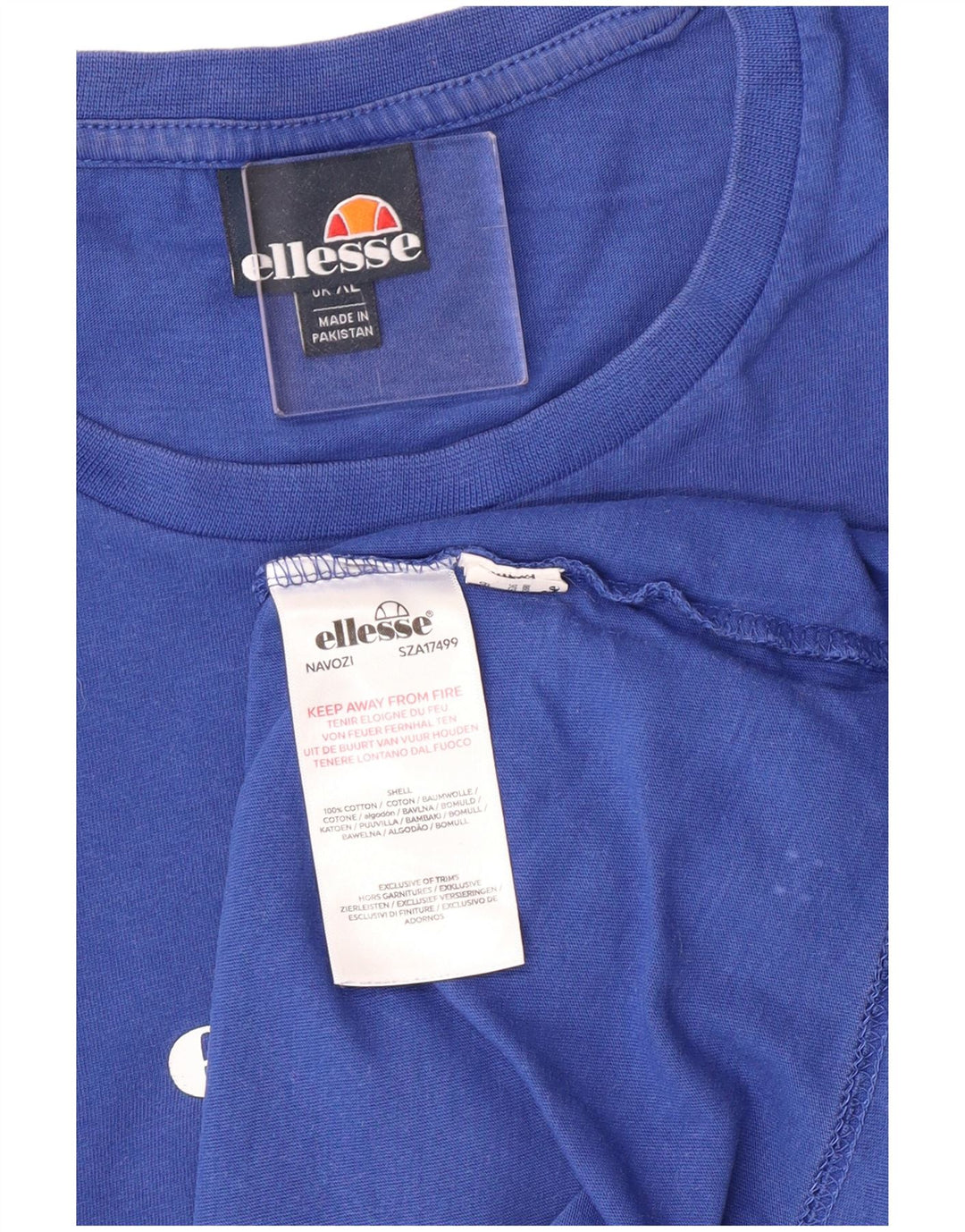 Ellesse T-Shirt Graphique Homme Top XL Bleu Coton