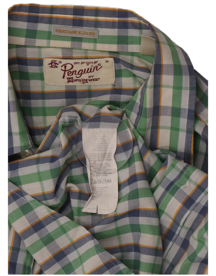 Penguin Chemise Slim Fit Heritage Homme Vert Moyen à Carreaux en Coton