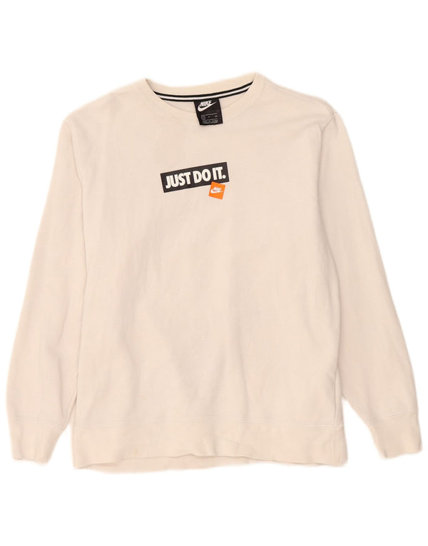 Nike Sweat-shirt graphique pour homme en coton blanc Taille S