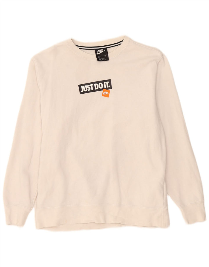 Nike Sweat-shirt graphique pour homme en coton blanc Taille S