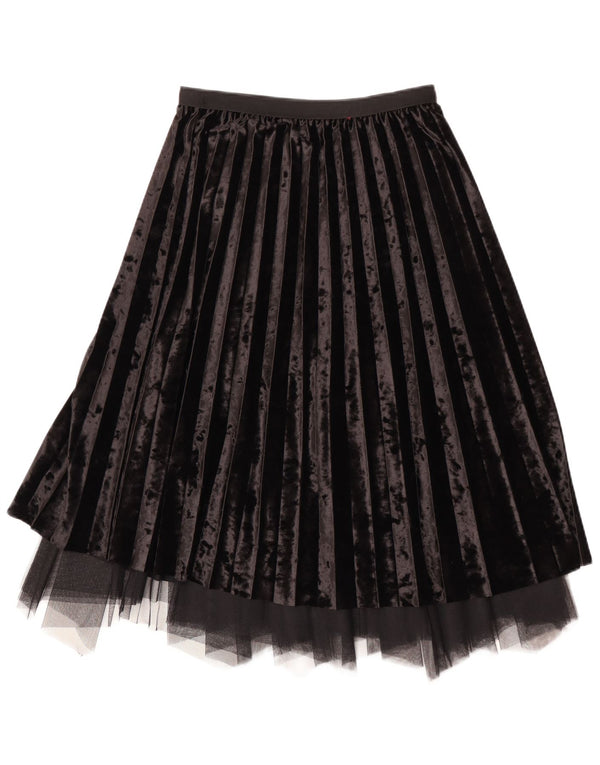 jupe plissée en velours femme vintage W28 Noir moyen