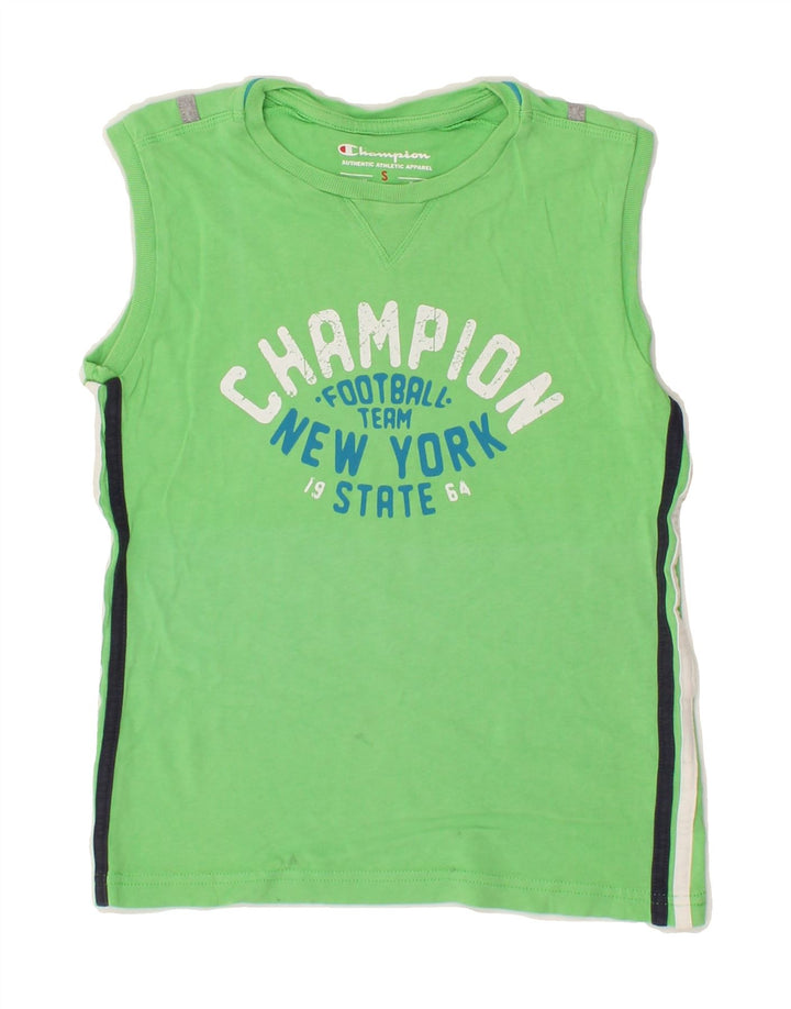 CHAMPION Boys Graphic Vest Top 7-8 Years Small  Green Vintage Champion and Second-Hand Champion from Messina Hembry 