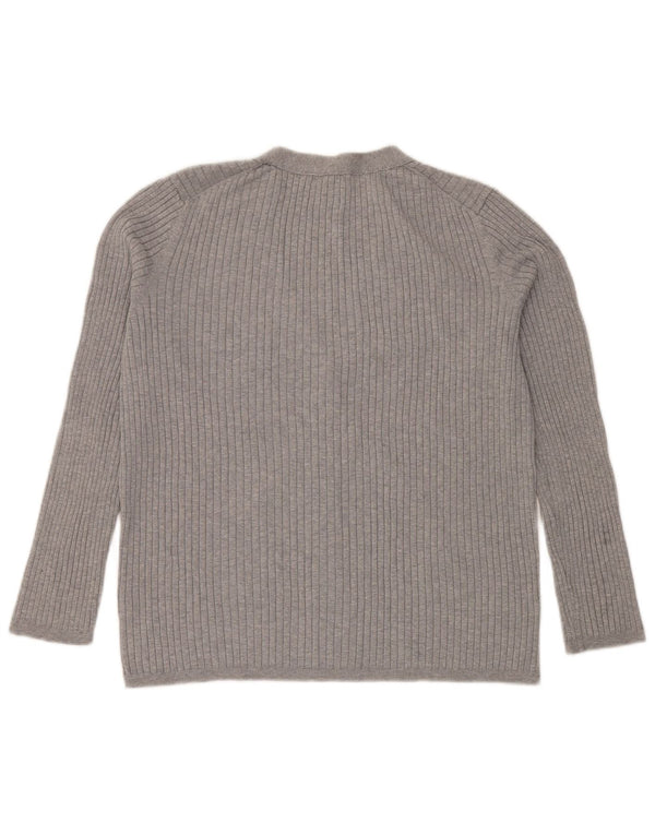 Gap Cardigan Femme Pull UK 14 Grand Gris Coton Classique