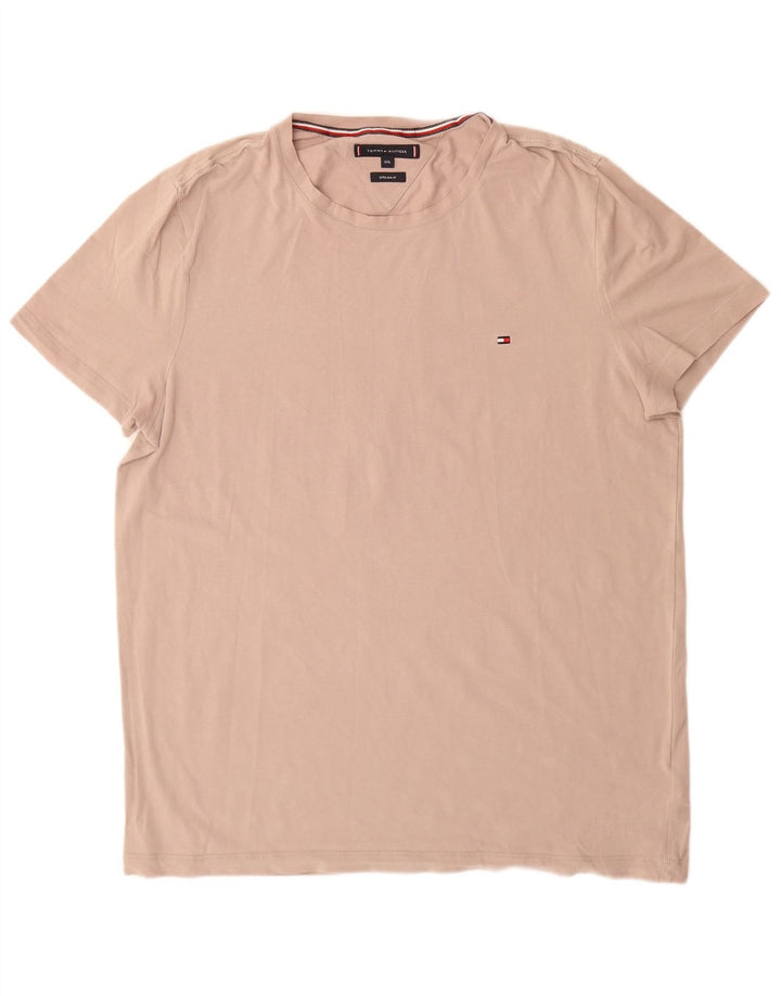 TOMMY HILFIGER T-Shirt Extra Slim Homme 2XL Coton Beige