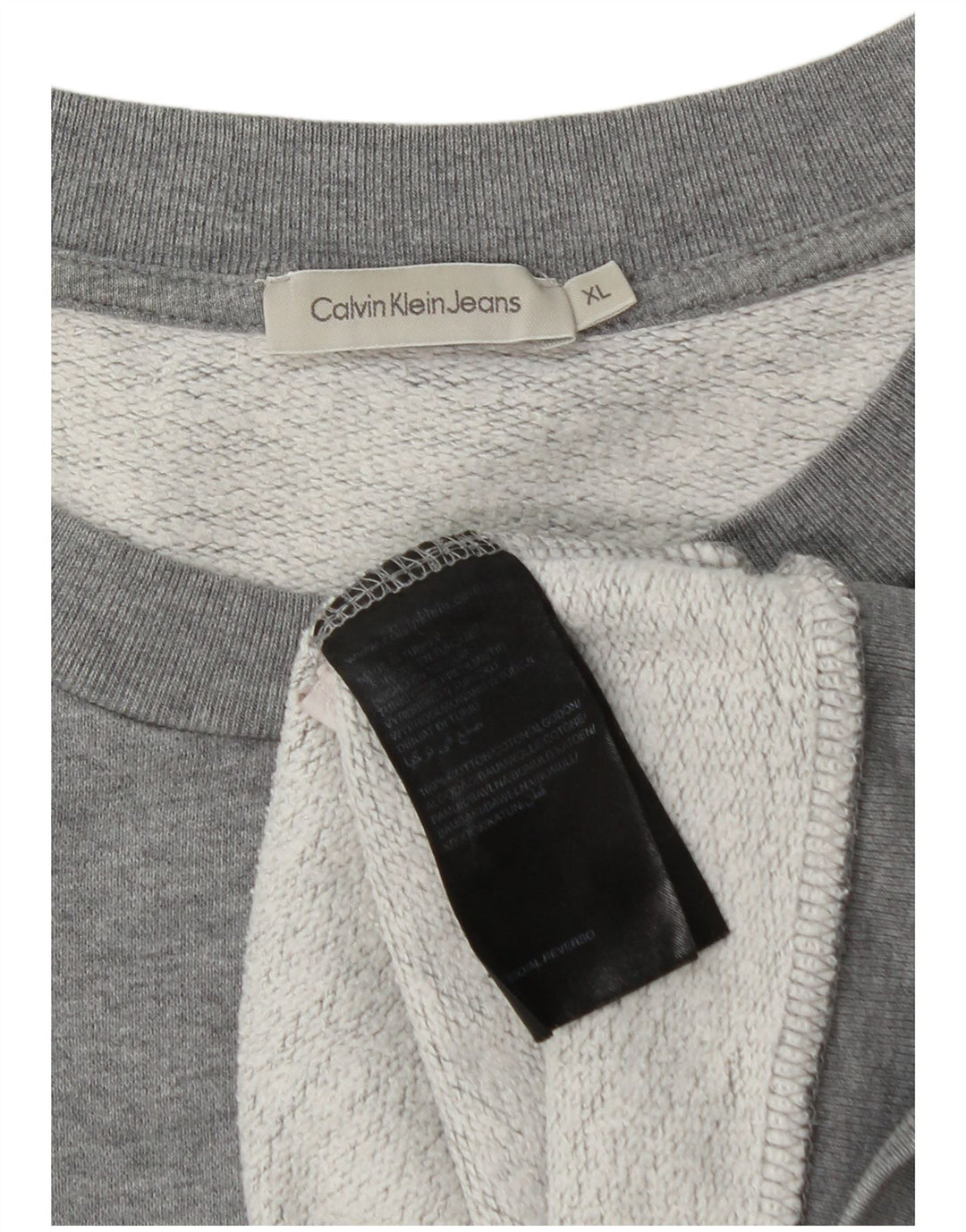 CALVIN KLEIN JEANS Sweat-Shirt Graphique Homme XL Gris Coton