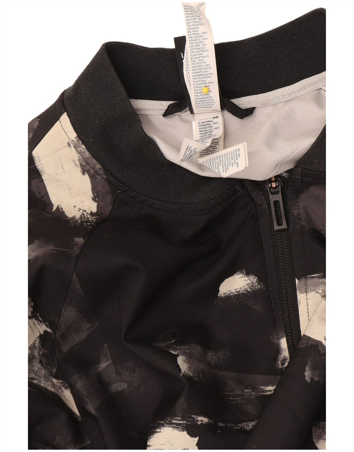 Adidas Veste de survêtement à motif abstrait pour femme UK 10 Petit Noir