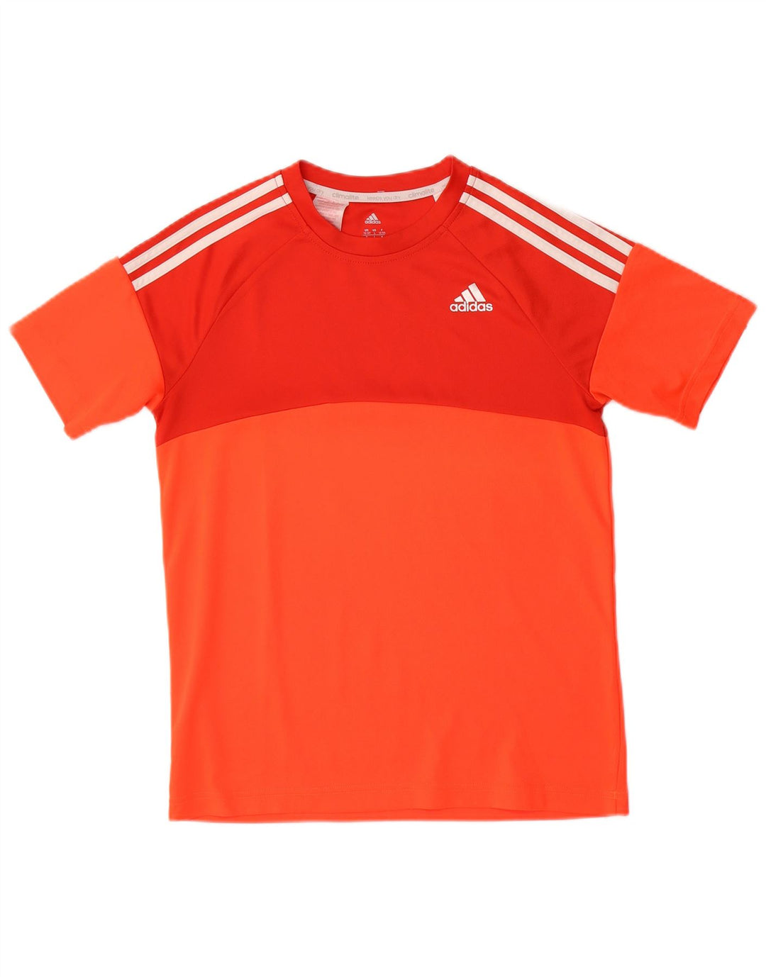 ADIDAS Garçon Climalite T-Shirt Top 13-14 ans Orange Colourblock