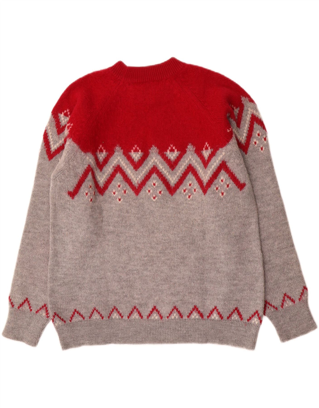 vintage Mens Crew Neck Jumper Pull Moyen Multicolore Fair Isle