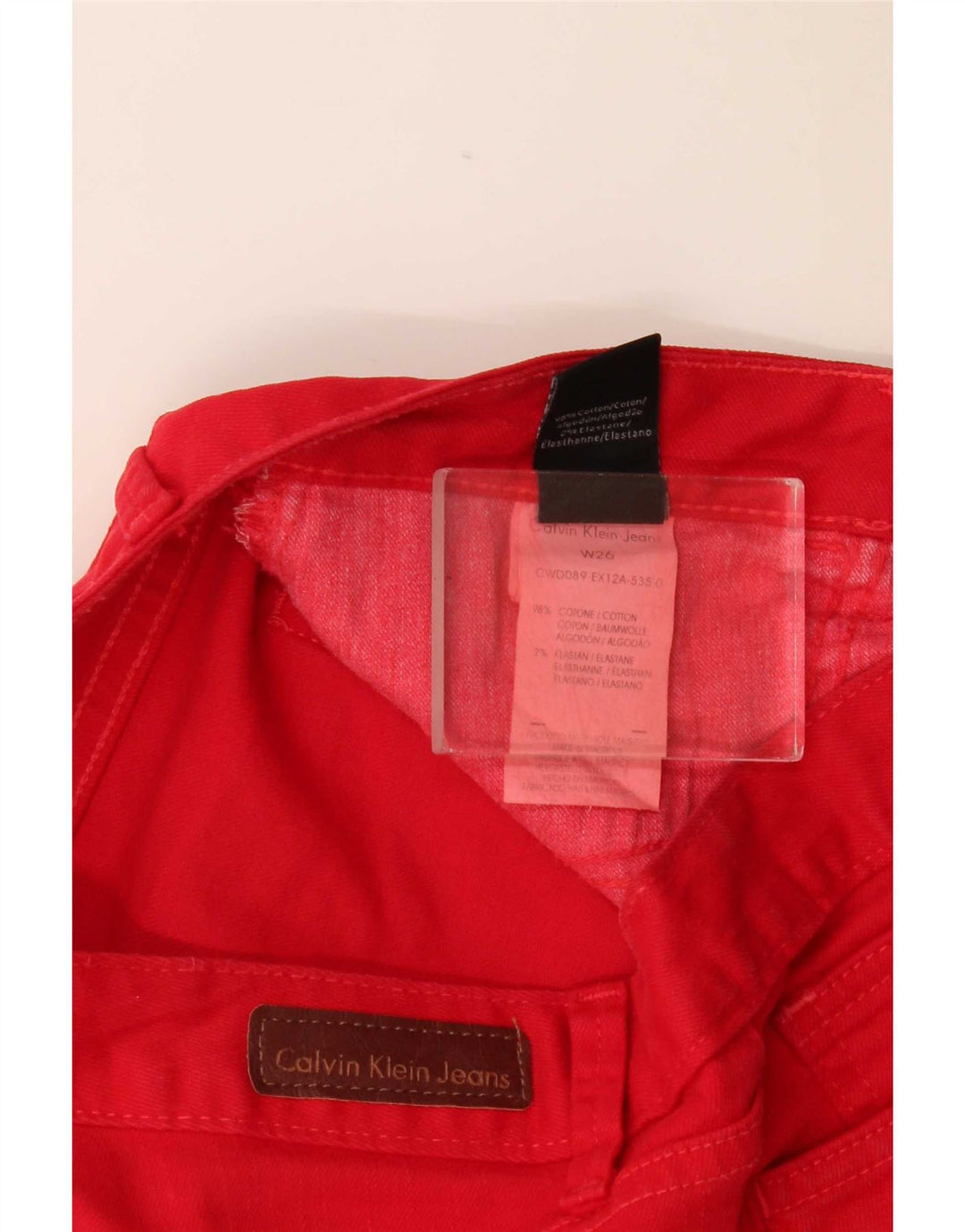 Calvin Klein Short en jean pour femme W26 Petit coton rouge