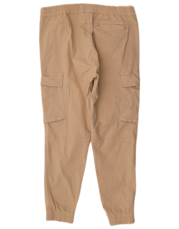 Zara Pantalon Cargo Joggers Homme EU 44 Large W34 L29 Coton Beige