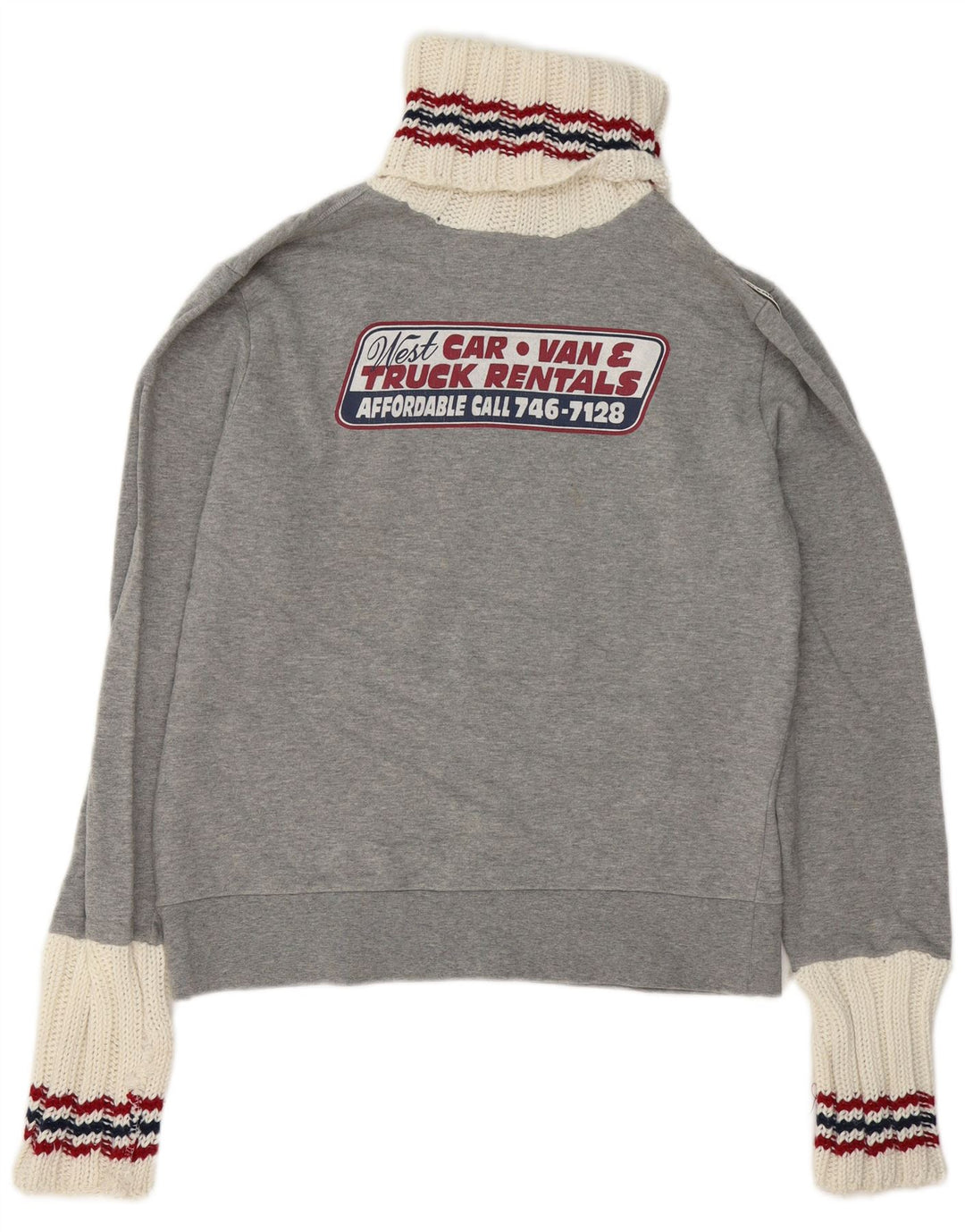 Zu Elements Sweat-shirt graphique pour femme UK 16 Large Gris Colorblock