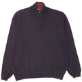 Ted Baker Pull à col boutonné pour homme Taille 6 2XL Bleu marine Laine