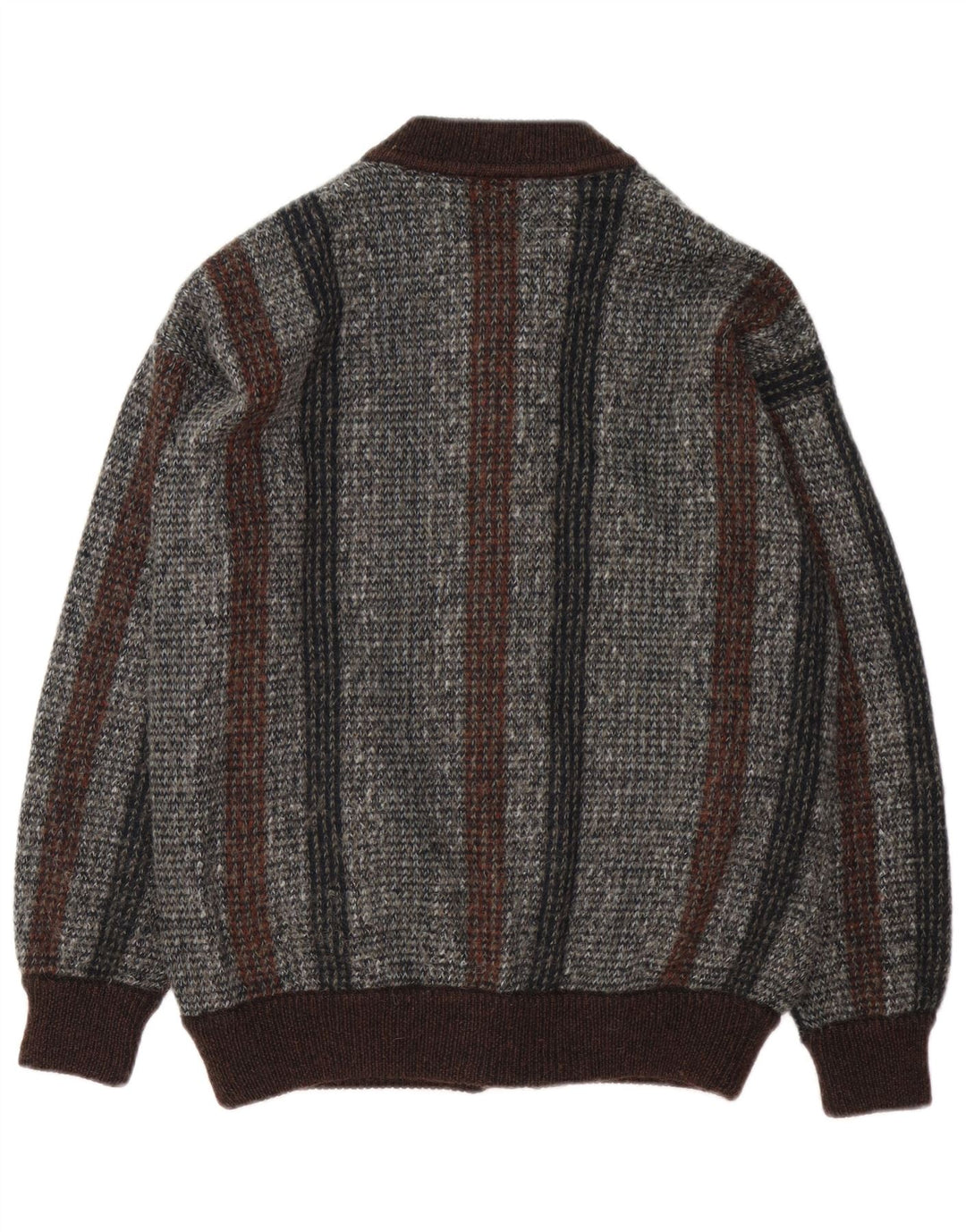 Lancetti Cardigan Homme Pull Gris Moyen Rayé