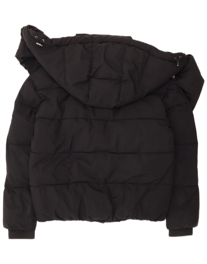 Dkny Veste matelassée à capuche pour femme UK 6 XS Noir Polyester Hiver