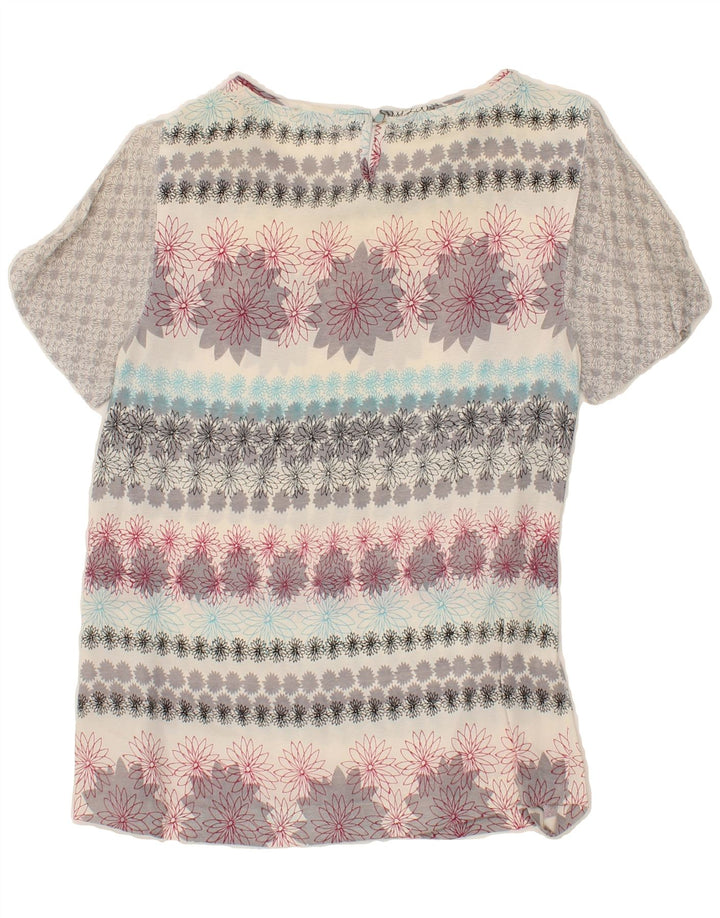 WHITE STUFF Womens Blouse Top UK 8 Small Grey Floral Vintage White Stuff and Second-Hand White Stuff from Messina Hembry 
