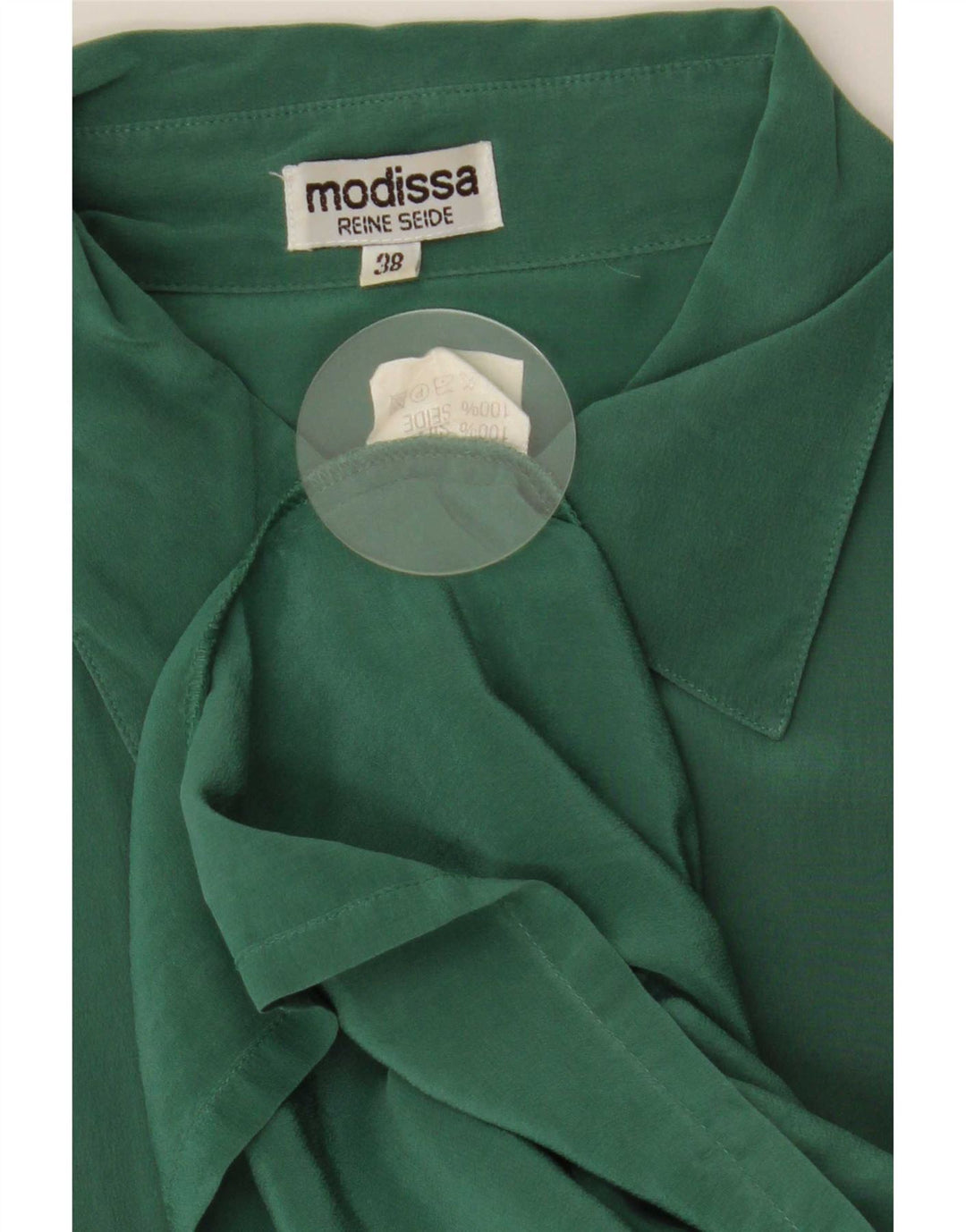 Reine Seide Chemisier Femme EU 38 Soie Vert Moyen