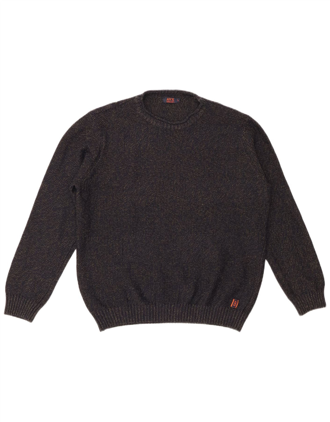 AVIREX Pull col rond pour femme UK 16 Large Bleu marine moucheté