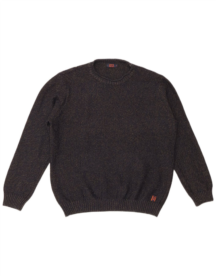 AVIREX Pull col rond pour femme UK 16 Large Bleu marine moucheté