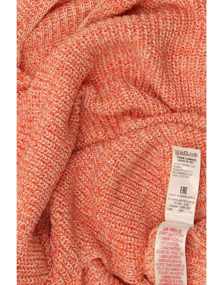 Marks & Spencer Pull col bateau pour femme UK 14 Orange moyen moucheté