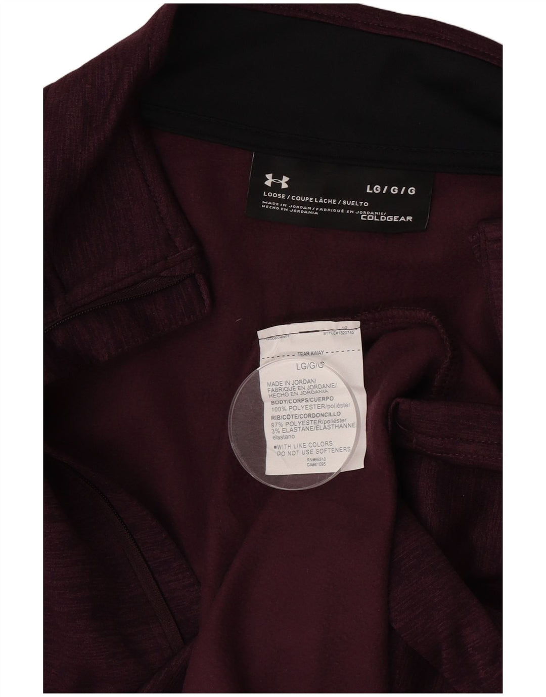Under Armour Haut de Survêtement Cold Gear Loose Fit Pull Homme Bordeaux Taille L