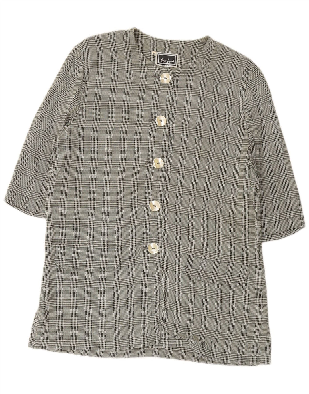 LUISA SPAGNOLI Veste blazer à manches 3/4 pour femme IT 46 Grand carreaux verts