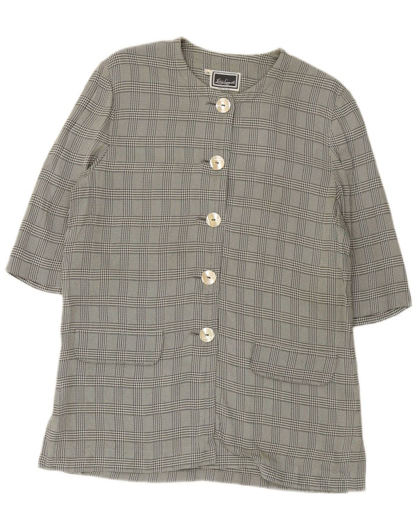 LUISA SPAGNOLI Veste blazer à manches 3/4 pour femme IT 46 Grand carreaux verts