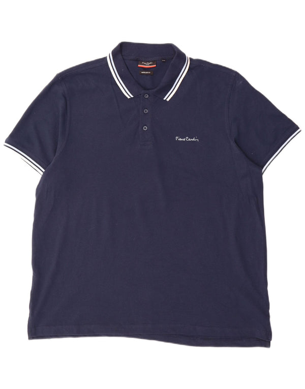 Pierre Cardin Polo coupe classique pour homme 2XL en coton rayé bleu marine