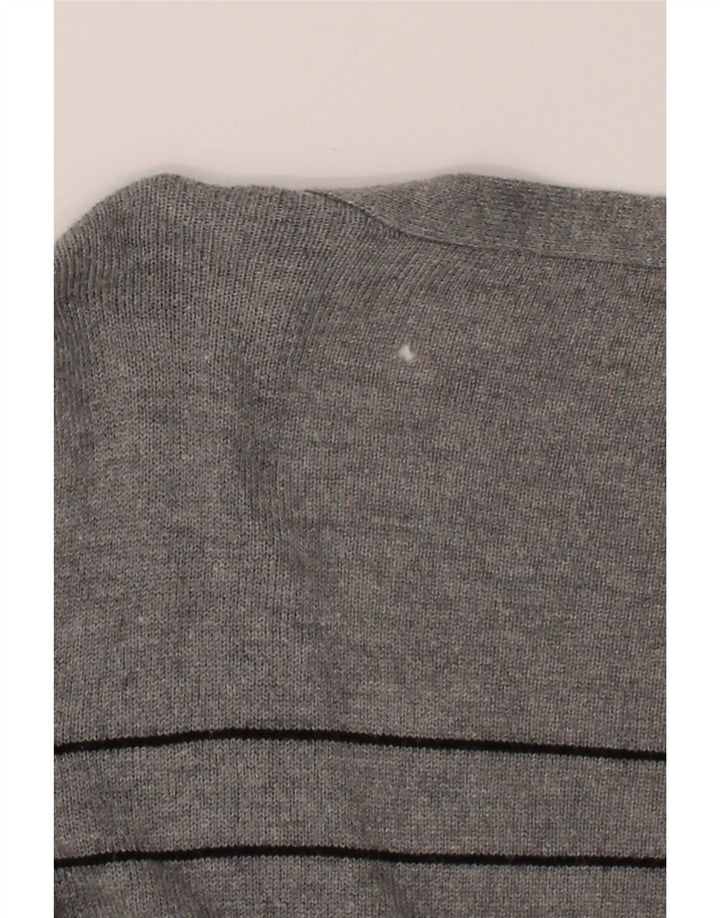 MOSSIMO Womens Cardigan Sweater UK 10 Small Grey Striped Nylon Vintage Mossimo and Second-Hand Mossimo from Messina Hembry 
