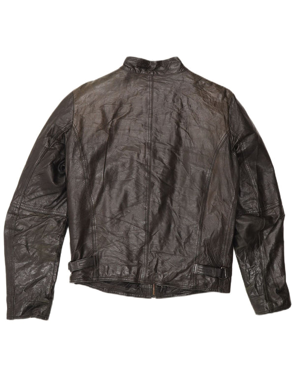 Rifle Veste de course en cuir pour femme UK 14 Medium Noir