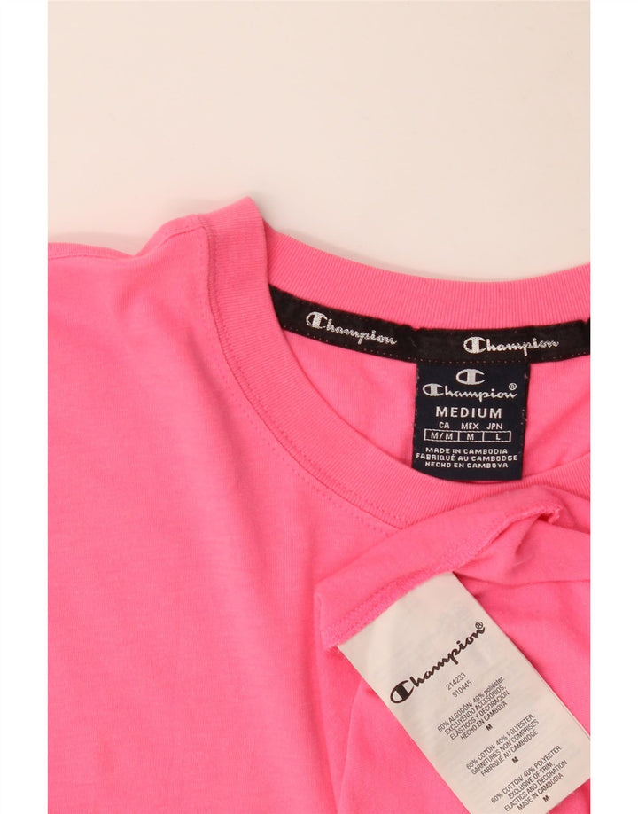 CHAMPION T-Shirt Graphique Homme Rose Moyen Coton