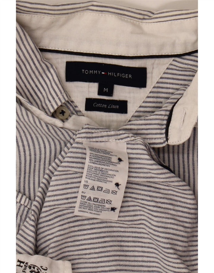 Tommy Hilfiger Chemise Homme Bleu Moyen En Coton À Fines Rayures