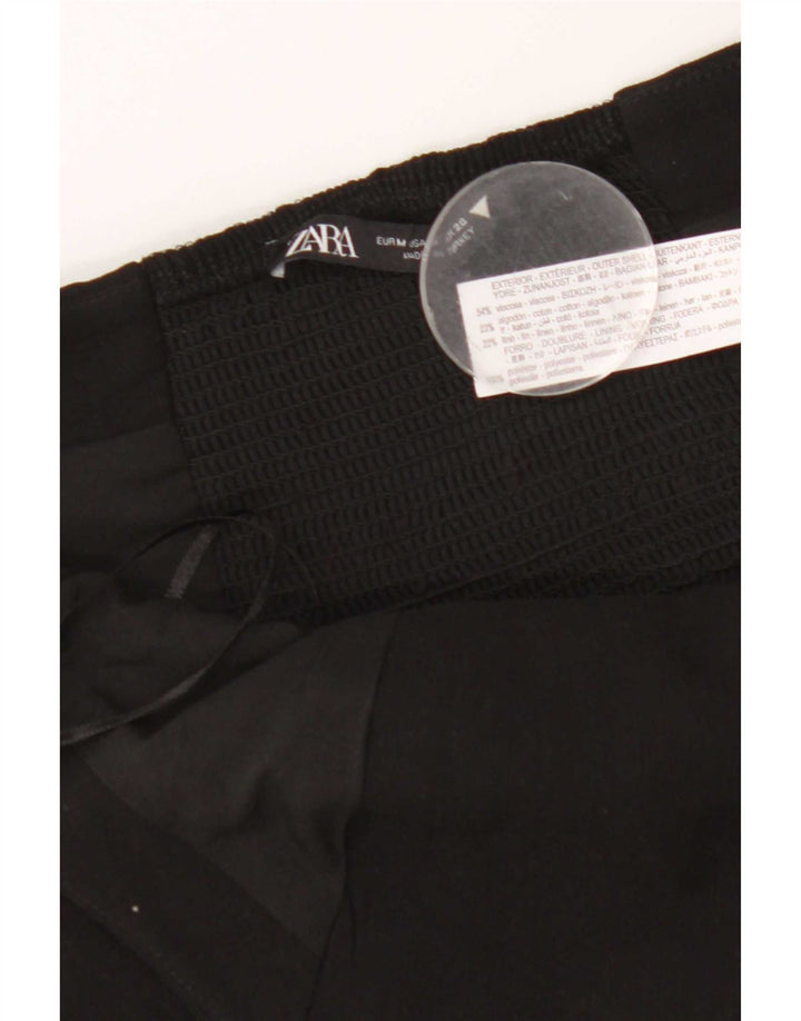 Zara Womens Crop Halter Top UK 12 Moyen Noir Viscose