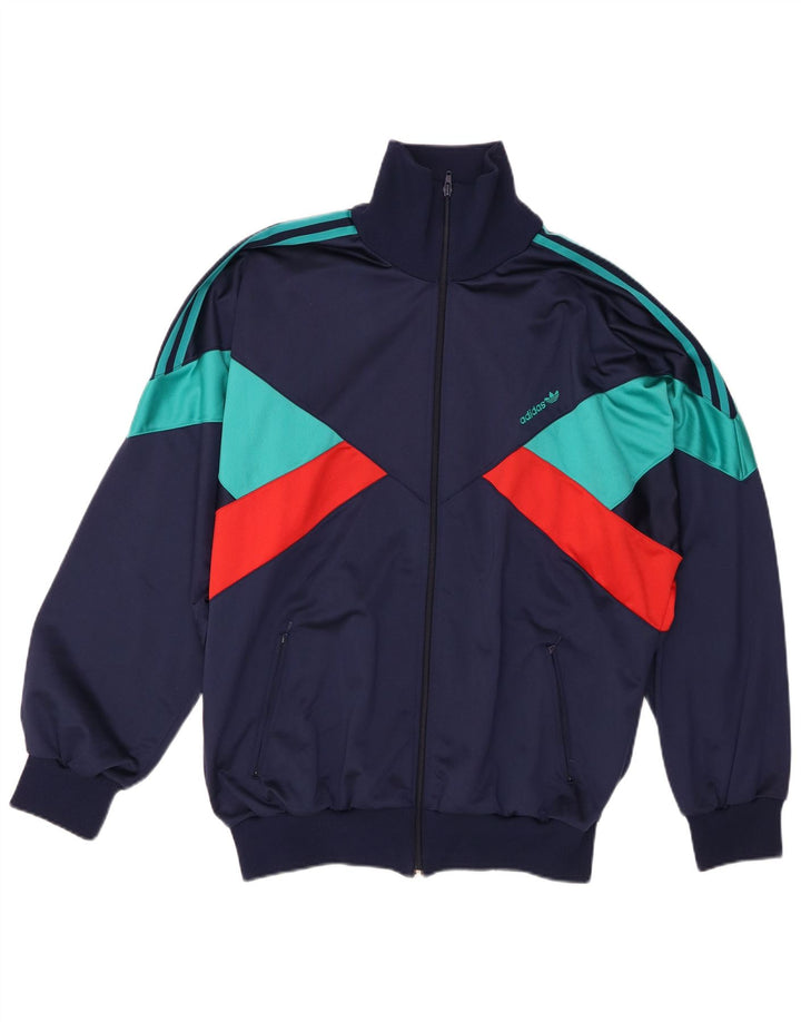 Adidas Veste de survêtement pour homme 2XL Bleu marine Colorblock Polyester