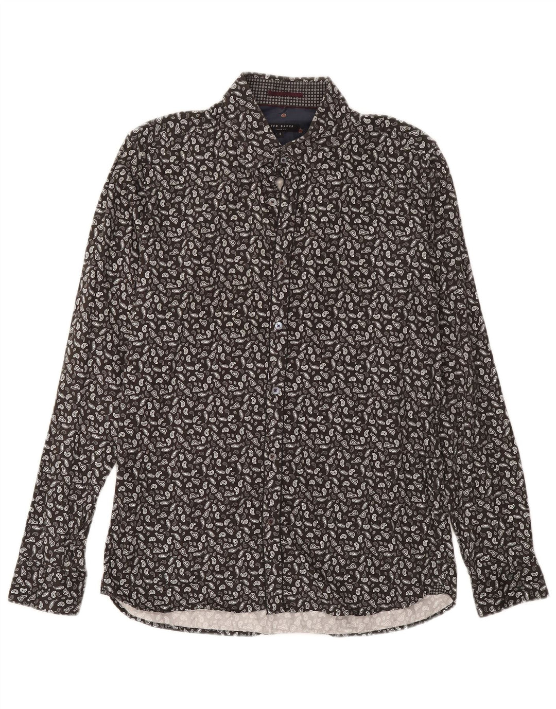Ted Baker Chemise Homme Taille 4 Grand Gris Paisley Coton