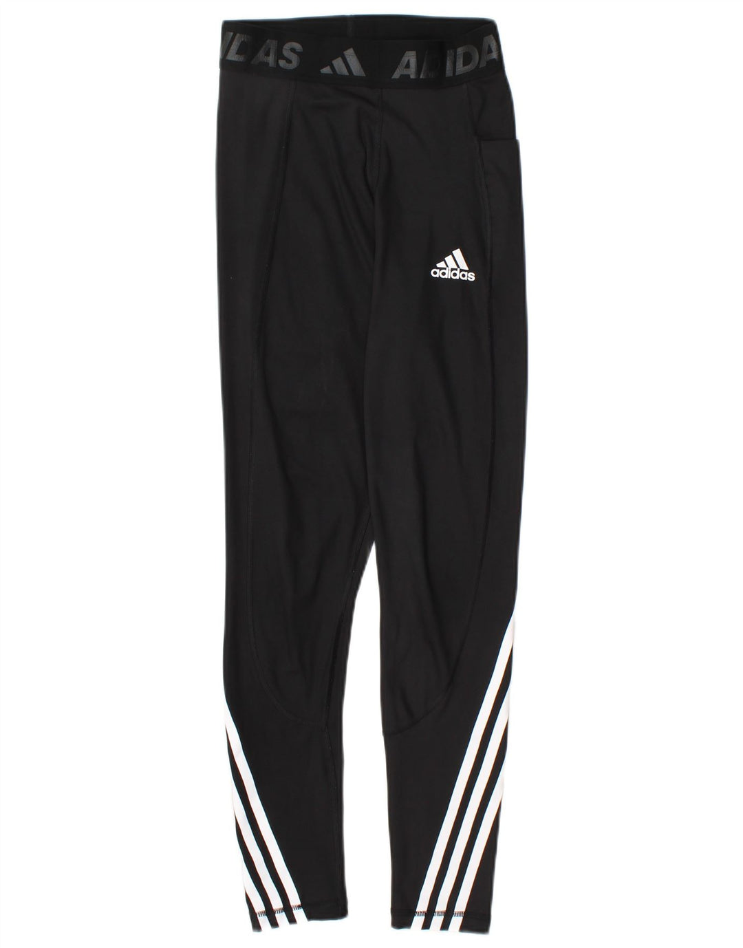 ADIDAS Womens Graphic Leggings UK 4/6 XS  Black Polyester